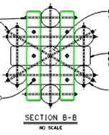 Reference drawing sheet Section B-B with lower blockings outlined in green
