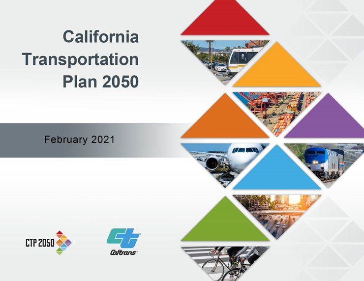 Image of the California Transportation Plan 2050 cover