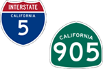 California Interstate 5 and State Route 905 icons