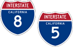 California Interstate's 8 and 5 icons