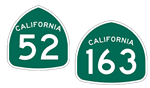 California State Route 52 and State Route 163 Shields