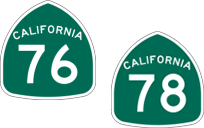 California State Routes 76 and 78 Shields
