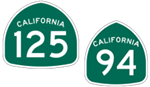California State Route 94 and State Route 125 icons