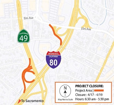 map of highway i-80 project closure 