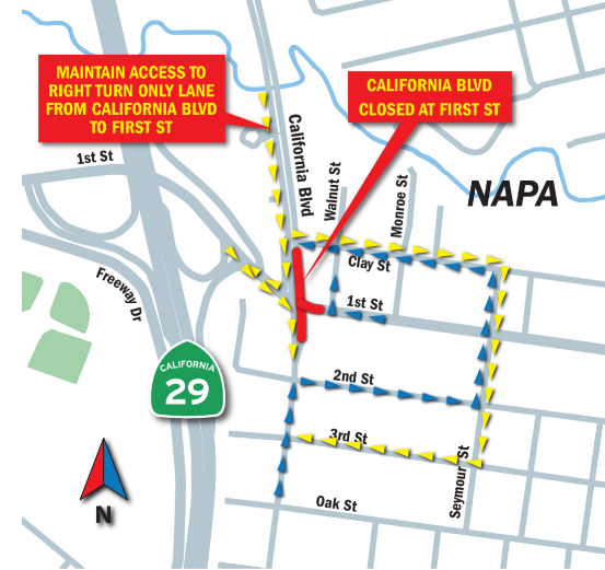 2019-09-05 Napa Traffic Light to be Removed Map