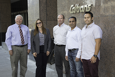 From left to right, John Kluge from Caltrans Headquarters Right of Way, Keanna Coolins and Mark Shindler from District 4 Right of Way, and Amjad Naseer and Markus Lansdowne from District 4 Encroachment Permits, were thanked by San Francisco developer S. Osborn Erickson for their top-notch service.