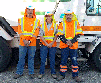 From left to right, Caltrans Equipment Operator II’s Shawnn Ege, Cherie Hallack and Daniel Ferch were commended for an excellent job sweeping and cleaning Interstate 15 in Victorville.