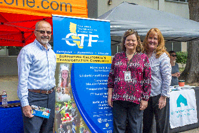 Pictured from left to right, California Transportation Foundation (CTF) Treasurer Andre Boutros, CTF Executive Director Sarah West and Caltrans Our Promise Campaign Chair Carla Samas were at this year’s “Our Promise: State Employees Giving at Work” kick-off event in Sacramento on September 21.