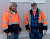 From left to right: Caltrans Maintenance Worker Cody Hurst and Equipment Operator II Gary Palmer changed a flat tire for a family stranded on Highway 46.