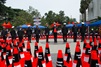 The Caltrans Honor Guard dedicated and added a cone to the caution sign diamond formation at last year’s Statewide Workers Memorial, as they will this year. The cones represent each Caltrans employee lost since 1921, and one black cone represents all the other service personnel killed while working on California’s highways.