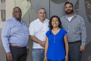 Pictured left to right, Caltrans Senior Transportation Planner Maurice Eaton, Transportation Engineer Roy Flores, Transportation Planner Vanessa de la Rosa, and Associate Transportation Planner Roy Abboud came up with creative planning concepts that spurred the thank you letter below.