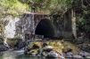 The original Cedar Creek Culvert, outlet apron and plunge pools before fish passage upgrades.