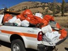 Crews from the Inyokern Maintenance Station, Mojave Maintenance Station and Tehachapi Maintenance Station collected 57 bags of trash along on State Route 202.