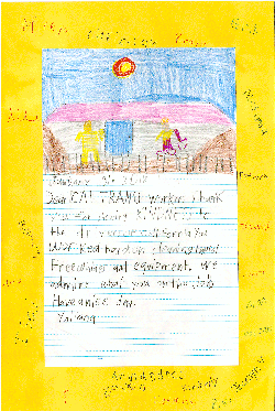 Alvin Avenue Elementary School students  in Santa Maria express their gratitude to Caltrans