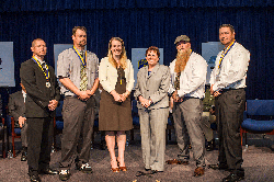 Caltrans Maintenance Supervisor Shawn Morgan, and Equipment Operators Steven Rhine, Matthew McCarter and Jason Heinz received the Governor’s Medal of Valor for rescuing victims from an upside-down vehicle in the American River