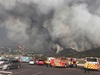 Malibu was evacuated on Nov. 9 as the Woolsey Fire roared through the Santa Monica Mountains toward the Pacific Coast Highway. Firefighters used a parking lot in Malibu as a staging area to fight the fire.