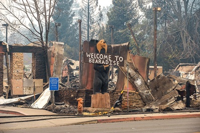 The Camp Fire displaced 26,000 northern California foothill residents within its 153,000-acre burn scar.