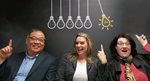 Last month’s Innovation Station “active challenge” about how to improve internal communications was co-sponsored by, from left, George Akiyama, Deputy Director of Information Technology; Tamie McGowen, Assistant Deputy Director of Public Affairs; and Cris Rojas, Deputy Director of Administration.