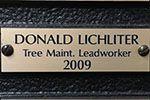 Donald Lichliter memorial plaque