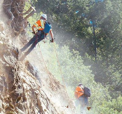 Caltrans rock scalers in District 1