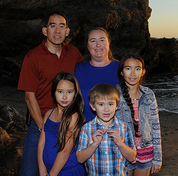 Steve Gee, an electrical engineer for Caltrans District 5, poses with his family in 2017. 