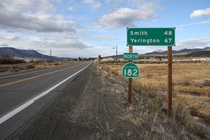 At Bridgeport, State Route 182 shoots off from U.S. Highway 395 and heads toward some tiny communities in Nevada.