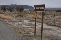 Manzanar, the site of a Japanese American internment camp during World War II, is off the west side of U.S. 395 a few miles north of Lone Pine.
