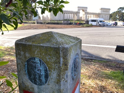 The Lincoln Highway sign across from the Legion of Honor in San Francisco