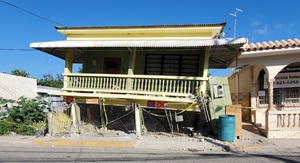 A building in Guanica, Puerto Rico, damaged by the 2019-20 earthquakes