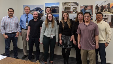 From left are Gary Atwal, Rich Williams, Jonathan Harmon, Anthony Serna (back wall), Brooke Garcher, Yesenia Ochoa, Susie Beesley, Jeff Ng, and Ezequiel Castro.