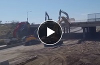 Button for time lapse video of Burbank Boulevard bridge demolition April 2020
