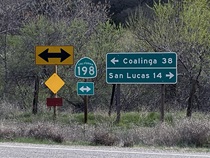 At the southern end of State Route 25, motorists can go left toward Interstate 5 or right toward U.S. Highway 101.