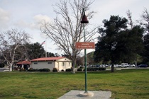 At the Camp Roberts Rest Area for southbound U.S. Highway 101, motorists can get out and safely examine one of the state's mission bells.