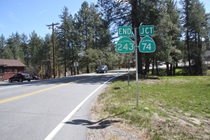At the junction of State Route 74, motorists can turn right toward Hemet, or go left and meander over and down to Palm Desert.