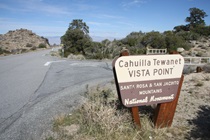 Motorists on State Route 74 can pull over into this vista point to stretch their legs and admire the vast desert below.