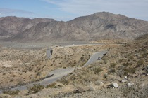 State Route 74 includes hairpin turns as it descends from the San Jacintos back down to the desert floor east of Palm Springs.