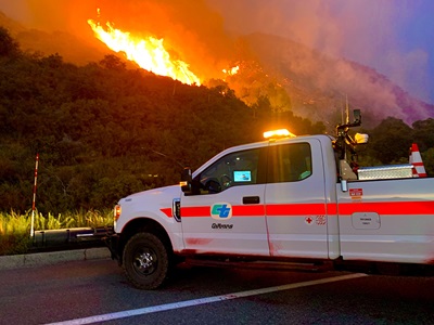 The El Dorado Fire off State Route 38 in District 8 (Photo by Ryan Dorsett)