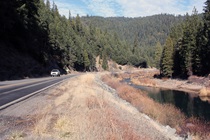 Spanish Creek flows alongside Highway 89 after that roadway splits off from Highway 70 south of Lake Almanor.