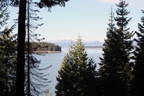 Off State Route 147, which traces the eastern banks of Lake Almanor, motorists can pull off into a vista point that awards this view of Mount Lassen.