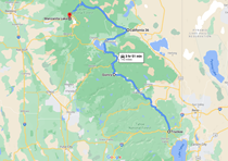 Road Trippin': The route from Truckee to Lassen Volcanic National Park. (Source: Google Maps)