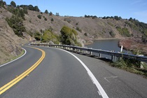 At Navarro Point, Highway 1 jogs inland, hugging the Navarro River before motorists reach the intersection with State Route 128.