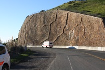 North of Jenner, a rocky cliff to the east looms over motorists along fabled Highway 1.