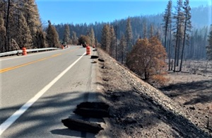 Photo of damage on State Route 36 from North Region Construction, Fall 2020 