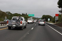Traffic often backs up on Highway 1 as it wends its way through Santa Cruz, shown here as it approaches Capitola.