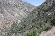 The South Fork of the Kings River comes into sharper focus, and starts to be heard, as Highway 180 nears the canyon's entrance.