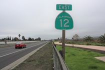 Bicyclists have a roadway to themselves, at least for a stretch, alongside Highway 12 as it heads toward rural settings.