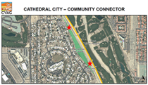 The portion of Cathedral City to be beautified by Clean California projects