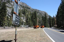 This is one of a few gated, turn-around spots along the roadway where closures can occur. This photo was taken the day after Sonora Pass opened.