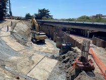 In District 5, the Old Creek bridge along State Route 1 in San Luis Obispo County is being replaced. (Photo by Carla Yu)