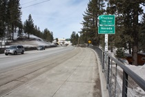 Northbound State Route 89 traffic picks up, even in the wintertime, on the southern outskirts of Truckee.